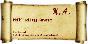 Mándity Anett névjegykártya