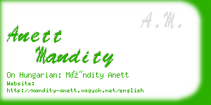 anett mandity business card